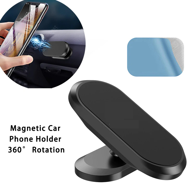 Support de téléphone magnétique pour voiture Support de voiture à rotation à 360 ° Support de téléphone magnétique pour 4,0 à 6,4 pouces pour Samsung, support de téléphone pour iPhone