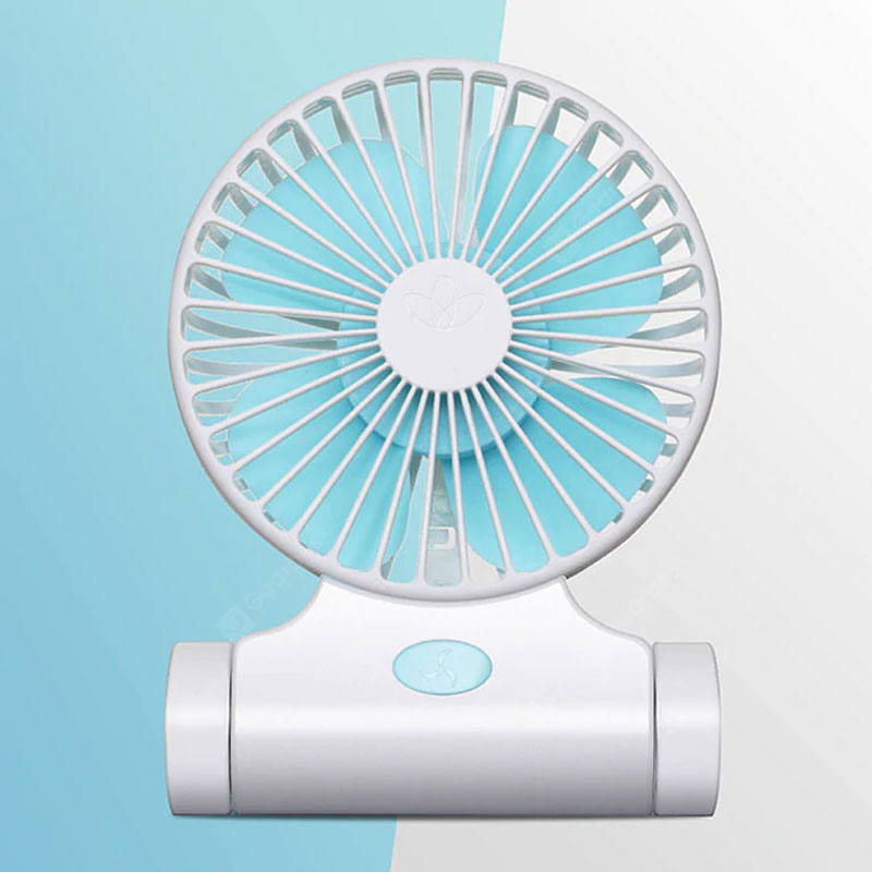 Ventilateur électronique suspendu à cou de chargement USB de bureau portable Mini Angle réglable portatif extérieur - Blanc