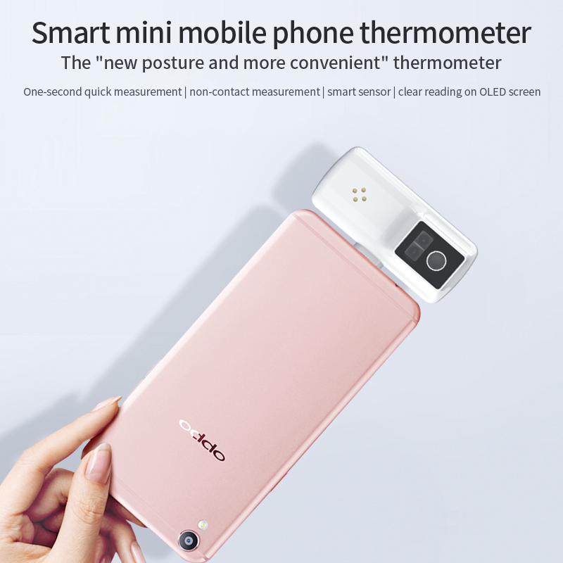 Nouvelle arrivée: Thermomètre portable pour téléphone intelligent Mesure plus pratique sans contact avec précision.